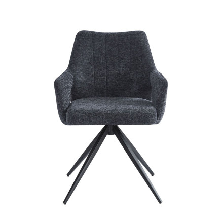 Fauteuil repas tissu noir Sahana - Le Dépôt Bailleul