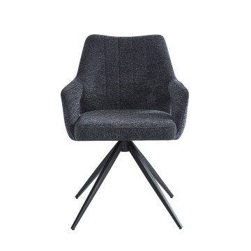 Fauteuil repas tissu noir Sahana - Le Dépôt Bailleul