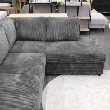 Canapé panoramique droit convertible Magda gris - Le Dépôt Bailleul