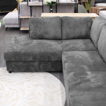 Canapé panoramique gauche convertible Magda gris - Le Dépôt Bailleul