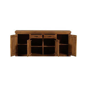 Buffet 200 cm 4 portes 2 tiroirs manguier massif Ruv - Le Dépôt Bailleul
