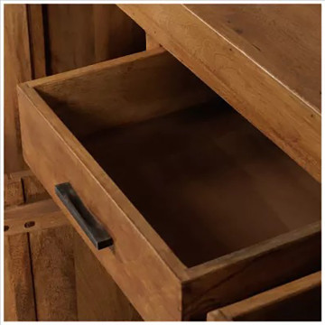 Buffet 200 cm 4 portes 2 tiroirs manguier massif Ruv - Le Dépôt Bailleul