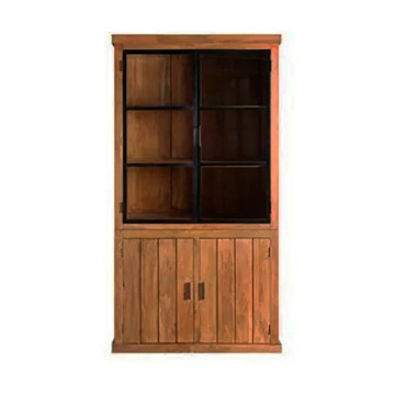 Vitrine 2+2 portes manguier massif Ruv - Le Dépôt Bailleul