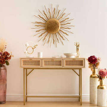 Déco murale soleil Edwige 80 cm métal doré Atmosphera - Le Dépôt Bailleul