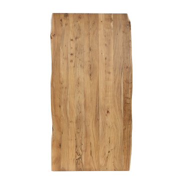 Table à manger 220 x 110 cm Olivia acacia pied métal - Le Dépôt Bailleul