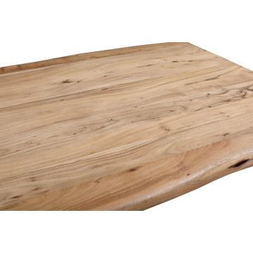 Table à manger 260 x 110 cm Olivia acacia pied métal - Le Dépôt Bailleul
