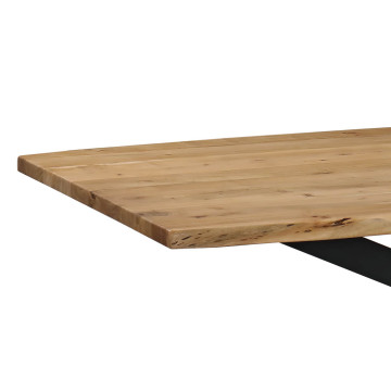 Table à manger 260 x 110 cm Olivia acacia pied métal - Le Dépôt Bailleul