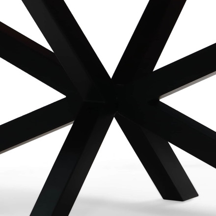 Table à manger 260 x 110 cm Théo manguier pied métal - Le Dépôt Bailleul