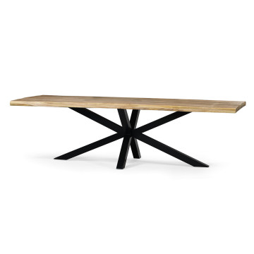 Table à manger 260 x 110 cm Théo manguier pied métal - Le Dépôt Bailleul