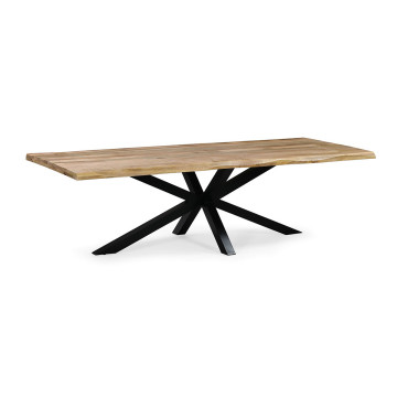 Table à manger 260 x 110 cm Théo manguier pied métal - Le Dépôt Bailleul