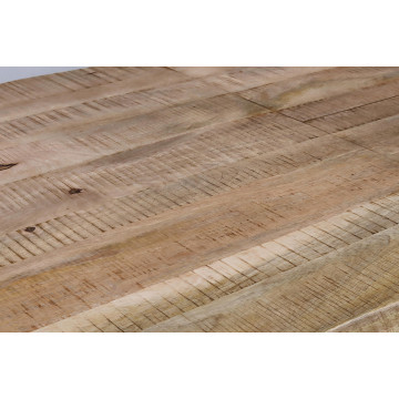 Table à manger 260 x 110 cm Théo manguier pied métal - Le Dépôt Bailleul