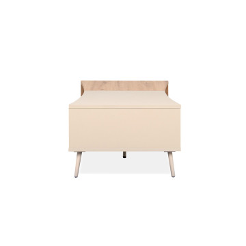 Table basse 2 portes 1 niche sable/effet bois Sinop - Le Dépôt Bailleul