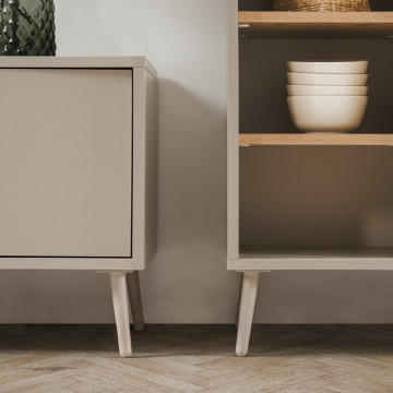 Buffet haut 2 portes 6 niches sable/effet bois Sinop - Le Dépôt Bailleul