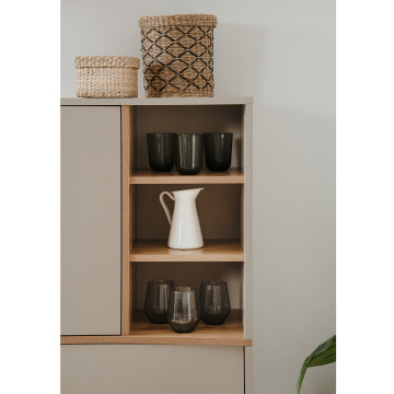 Buffet haut 2 portes 6 niches sable/effet bois Sinop - Le Dépôt Bailleul