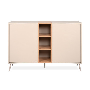 Buffet 2 portes 3 niches sable/effet bois Sinop - Le Dépôt Bailleul