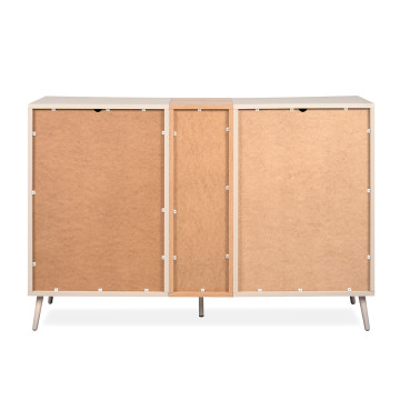 Buffet 2 portes 3 niches sable/effet bois Sinop - Le Dépôt Bailleul