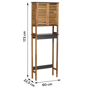 Meuble dessus WC acacia 2 portes 1 étagère - Le Dépôt Bailleul