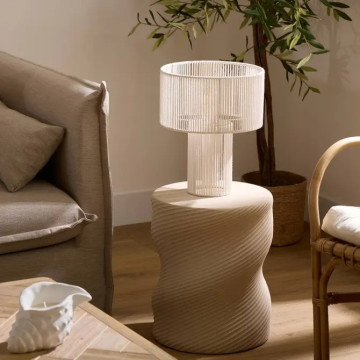 Table à café totem D33 cm Saddle sable Atmosphera - Le Dépôt Bailleul