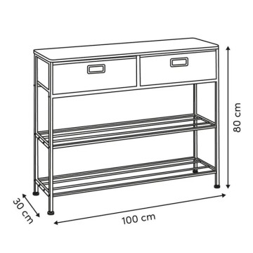 Console 2 tiroirs 2 niveaux Tissa beige 5five - Le Dépôt Bailleul