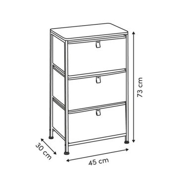 Chiffonnier 3 tiroirs Tissa beige 5five - Le Dépôt Bailleul