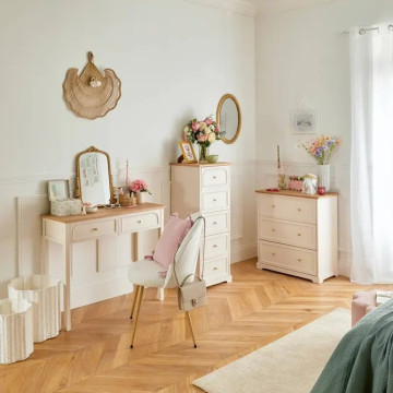 Commode 3 tiroirs Mohea ivoire Atmosphera - Le Dépôt Bailleul