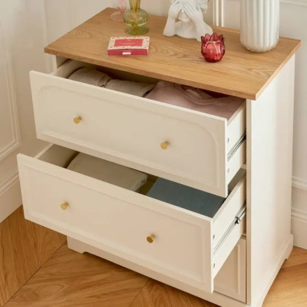 Commode 3 tiroirs Mohea ivoire Atmosphera - Le Dépôt Bailleul