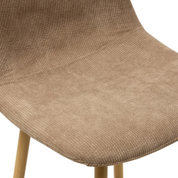 Tabouret de bar Roka taupe  pieds métal effet bois Atmosphera - Le Dépôt Bailleul