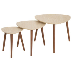 Lot de 3 tables à café Mileo effet travertin Atmosphera