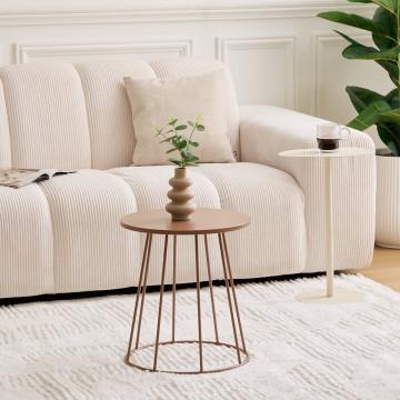 Table à café D38 cm Latte métal terracotta Atmosphera - Le Dépôt Bailleul