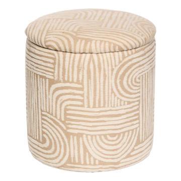 Pouf coffre D31 cm Nubo chenille beige Atmosphera - Le Dépôt Bailleul