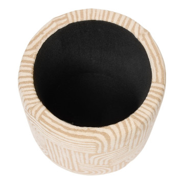 Pouf coffre D31 cm Nubo chenille beige Atmosphera - Le Dépôt Bailleul