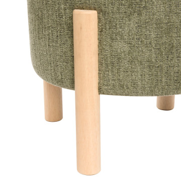 Tabouret coffre Elki D45,5 cm chenille kaki Atmosphera - Le Dépôt Bailleul