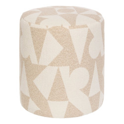 Pouf D36 cm Delor Arty blanc Atmosphera - Le Dépôt Bailleul