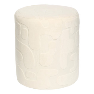 Pouf D36 cm Delor Décorateur blanc Atmosphera - Le Dépôt Bailleul