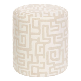 Pouf D36 cm Delor Moderniste blanc Atmosphera - Le Dépôt Bailleul