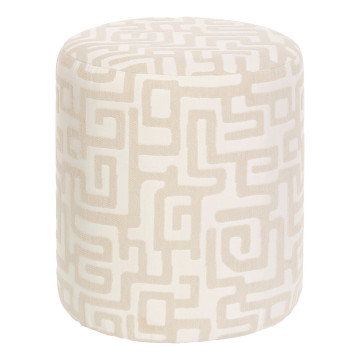 Pouf D36 cm Delor Moderniste blanc Atmosphera - Le Dépôt Bailleul