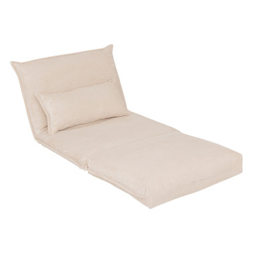 Chauffeuse dépliable Elois côtelé ivoire Atmosphera - Le Dépôt Bailleul