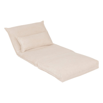 Chauffeuse dépliable Elois côtelé ivoire Atmosphera - Le Dépôt Bailleul