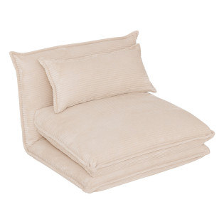 Chauffeuse dépliable Elois côtelé ivoire Atmosphera - Le Dépôt Bailleul