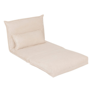 Chauffeuse dépliable Elois côtelé ivoire Atmosphera - Le Dépôt Bailleul