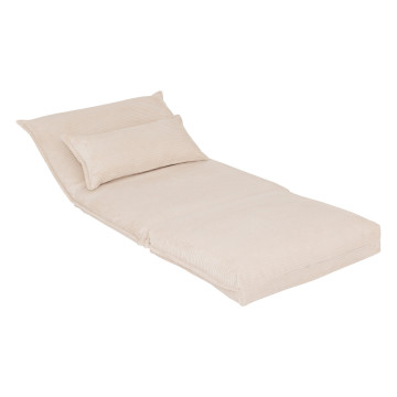 Chauffeuse dépliable Elois côtelé ivoire Atmosphera - Le Dépôt Bailleul