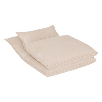 Chauffeuse dépliable Elois côtelé ivoire Atmosphera - Le Dépôt Bailleul