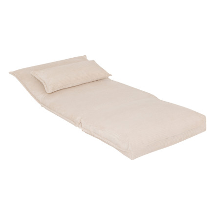 Chauffeuse dépliable Elois côtelé ivoire Atmosphera - Le Dépôt Bailleul