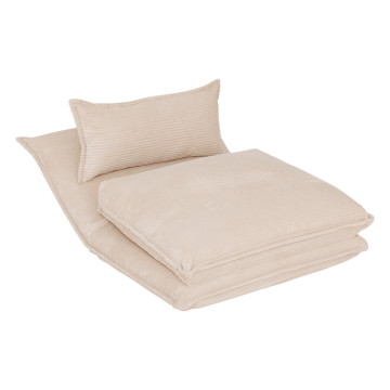 Chauffeuse dépliable Elois côtelé ivoire Atmosphera - Le Dépôt Bailleul