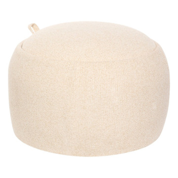 Pouf coffre Elior 60 cm bouclette beige Atmosphera - Le Dépôt Bailleul