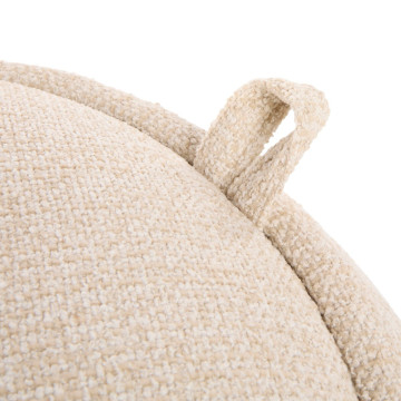 Pouf coffre Elior 60 cm bouclette beige Atmosphera - Le Dépôt Bailleul