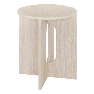 Table à café D40 Anaya beige effet travertin Atmosphera - Le Dépôt Bailleul