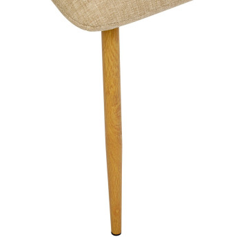 Chaise tissu Sirac lin pieds métal effet bois Atmosphera - Le Dépôt Bailleul