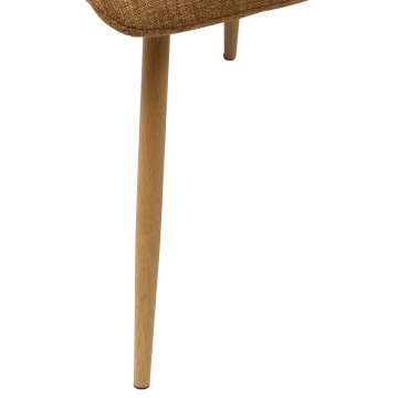 Chaise tissu Sirac cannelle pieds métal effet bois Atmosphera - Le Dépôt Bailleul