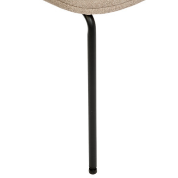 Chaise Neora tissu beige pieds métal noir Atmosphera - Le Dépôt Bailleul